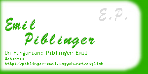 emil piblinger business card